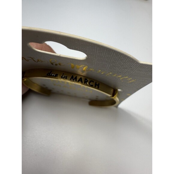 Occasionally Made Maternity Due In March Gold Tone Cuff Bracelet New - Picture 2 of 5